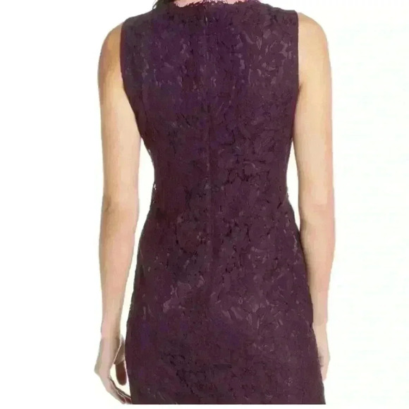 NWT Vince Camuto Plum purple Lace Sheath Dress size 14 - Picture 4 of 10